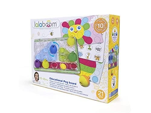 Lalaboom Baby Spielzeug Farb-Zuordnungs-Puzzle, Dreh- und Stecktafel, 21 Teile, BL710, Authentisch