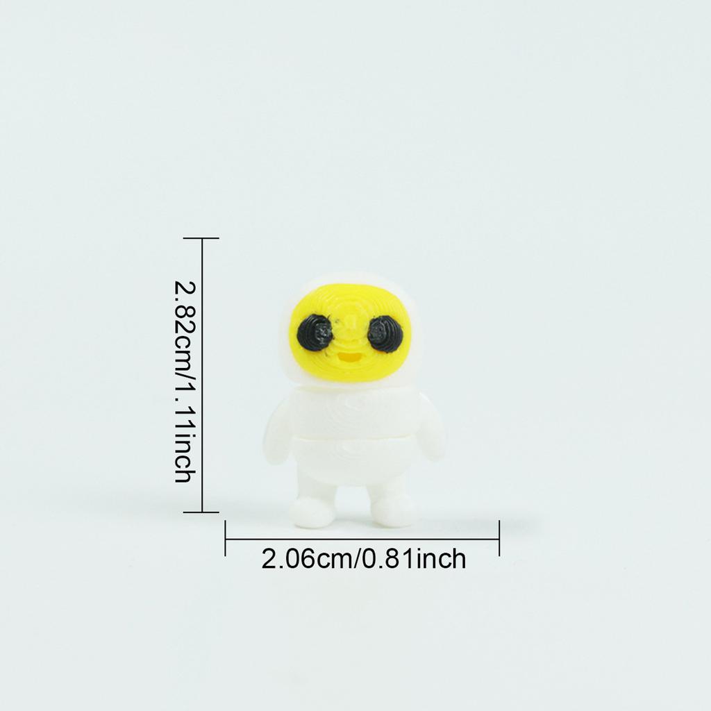 3D Printed Articulated Toy Figurine with Movable Joints for Kids Creative Play - Egg Face Character