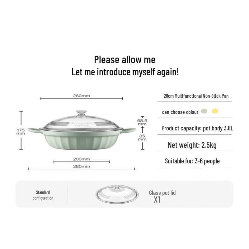 Buydeem 28cm Multifunctional Non-stick Pot