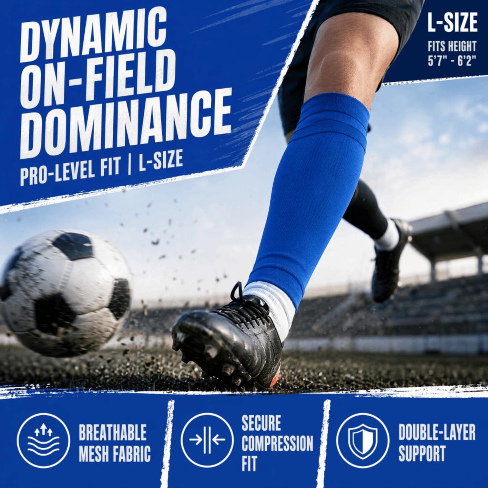 2pcs Breathable Soccer Shin Sleeves Polyester Soccer Shin Guard Socks Soccer Training