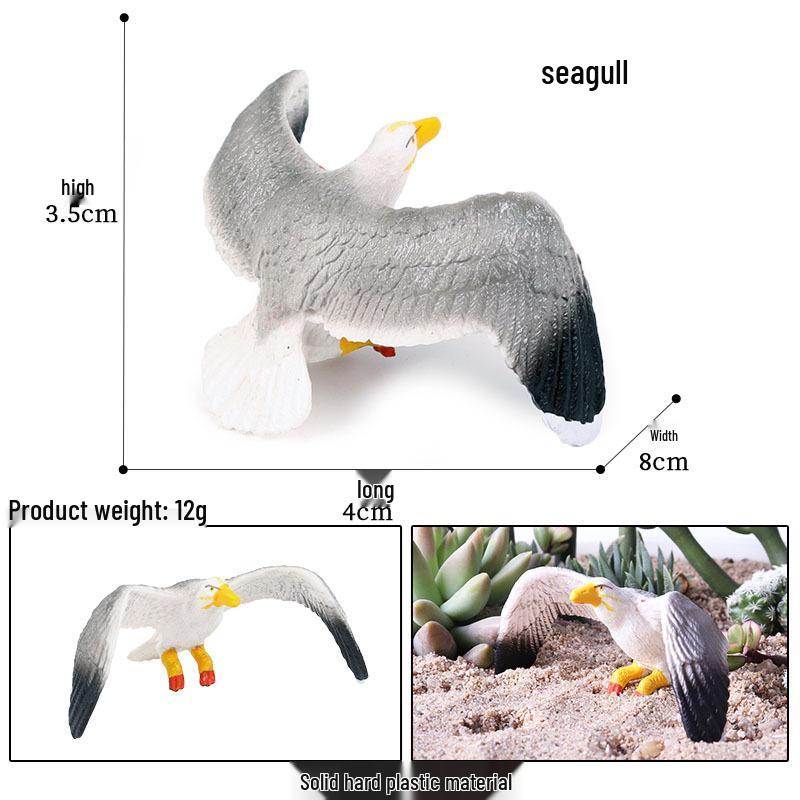 Children's Animal Simulation Toy Set: Eagle, Falcon, Secretary Bird, Owl Figurines
