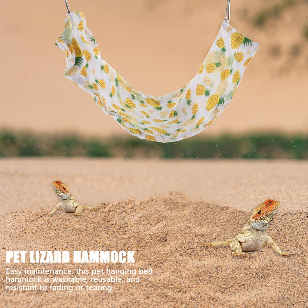 Pet Lizard Hammock Soft Breathable Reptile Hanging Bed For Bearded Dragon Gecko Suction Cup Mount Durable Washable Climbing