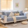 INS Style Sofa Cover Winter Nonslip Thicken Cushion Plush Sofa Cover Cloth Caterpillar Sofa Cushion Solid Color Modern Couch Mat