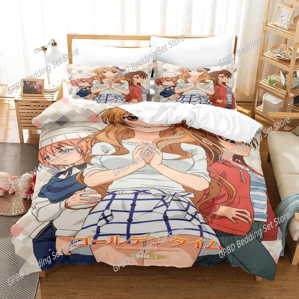 Fashion Anime Golden Time 3D Bedding Set Duvet Cover Pillowcases Single Twin Full Queen King Size Home Decor Quilt Boys Gift