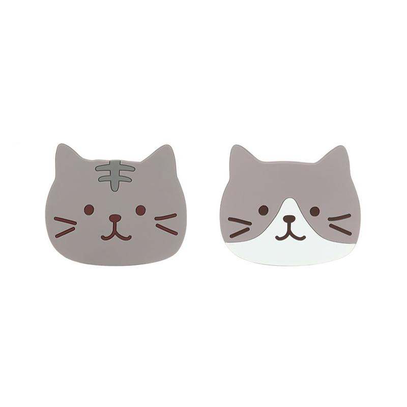 2Pcs Cute Cat Coaster Coffee Glasses Cup Mat Pad Kawaii Drink Coaster Set Heat Insulation Mug Coaster Kitchen Placemat for Table