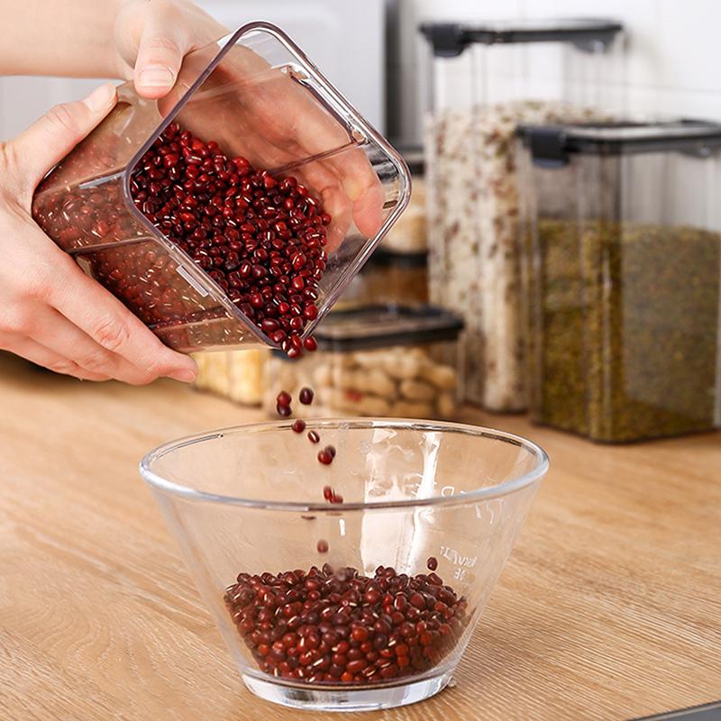 Transparent Food Storage Containers Kitchen Storage Airtight Cans Plastic Storage Boxes Stackable Food Storage Boxes