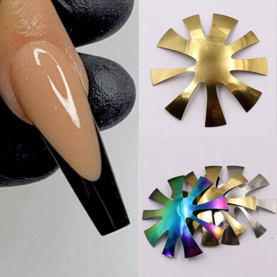 Nail Art Tool Stencil French Tip Smile Line Multi-Sizes Easy Edge Cutter Trimme^