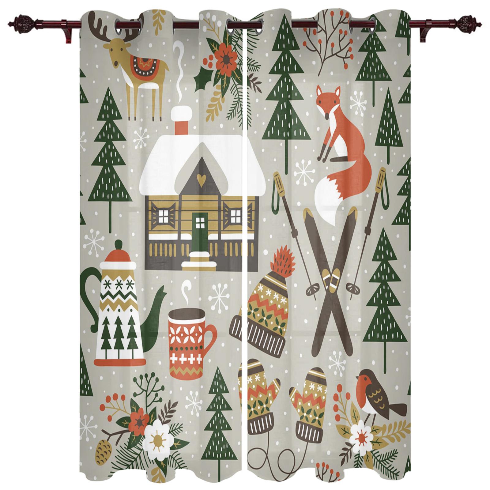 Шторы на окна с изображением красной лисы — фото 13