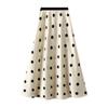 French Vintage Acetate Satin Polka Dot Mermaid Maxi Skirt Elegant Flowy Long Half Skirt for Women Slimming & Versatile