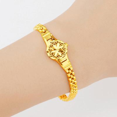 Sand Gold Engraved Ornamental Bracelet Watch for Women – New Fashion Trend