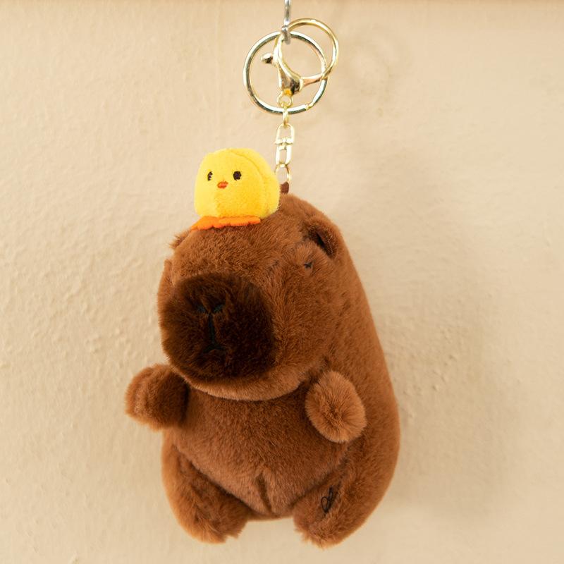 Creative Plush Kapibara Blowing Bubble Keychain Pendant Cute Couple Schoolbag Keychain Small Pendant