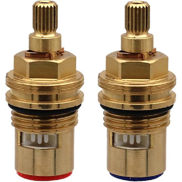 Mix Tap Inner Cartridge Replacement, Spare Valves, Tap Valves, Brass Ceramic Disc Cartridges Insert Faucet Valve Quarter Turn 1/2" Ceramic Tap Valves