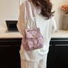 Borsa con Filo Ricamato per Donna Semplice Borsa a Catena Griglia Diamantata Borsa a Spalla Retrò Alta Qualità