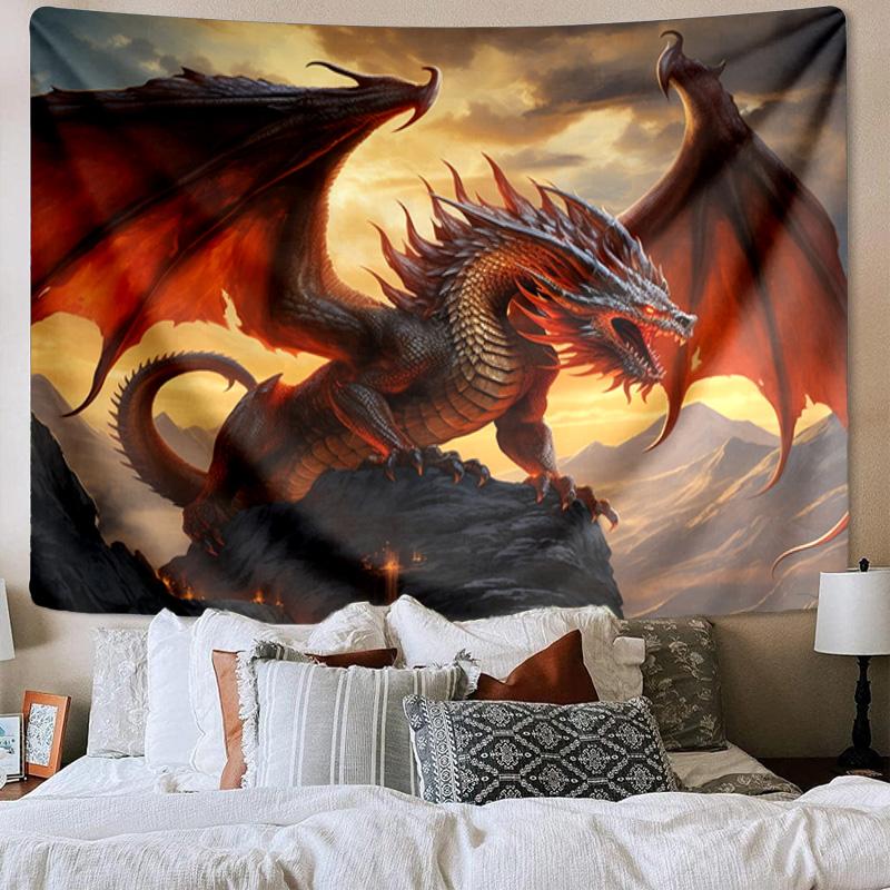 Fiery Dragon Artwork Tapestry Room Decoration Wall Hanging for Living Room Bedroom, dormitory, Birthday and Christmas gifts