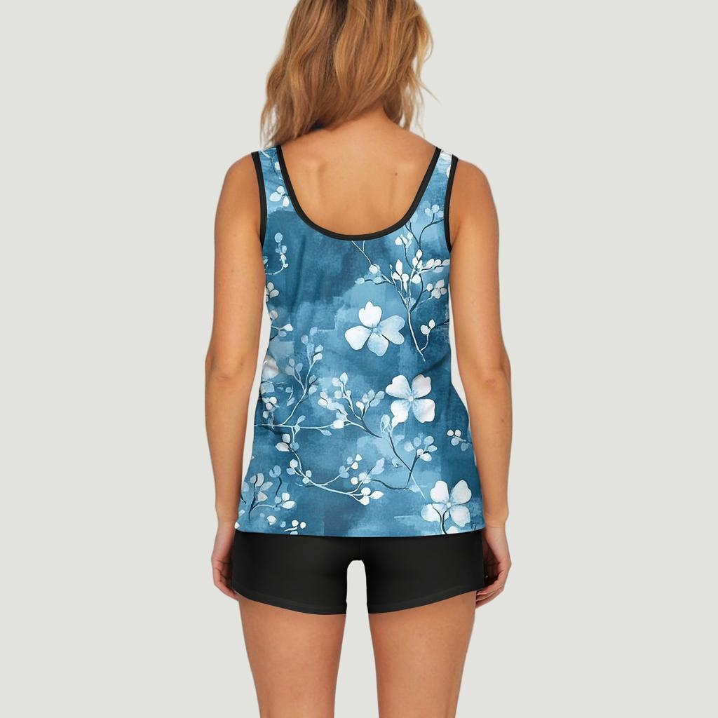 Dámské plavky s šortkami Splývavé dvoudílné plavky plavky