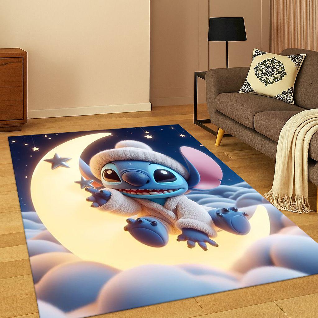 3D Lilo & Stitch Monster Cartoon Cute Child Carpet Rug for Playroom Living Room Bedroom Decor,Non-slip Game Floor Mat Gift