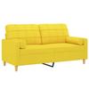 VidaXL Canapé 2 places avec oreillers jaune clair 140 cm tissu, canapé, causeuse, canapé de salon, canapés, canapé 3200787