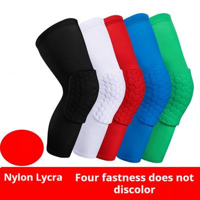 Ademende Basketbal Kniebeschermers Honingraat Ontwerp Nylon Lycra Sport Beensteun voor Volwassenen Hardlopen Training
