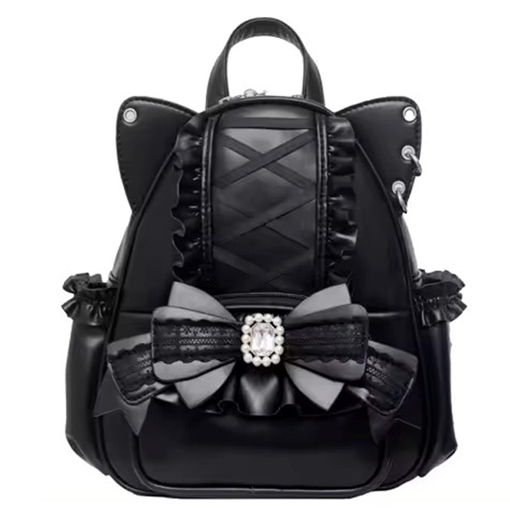 

Cute PU Leather Backpack Lolita Lace Shoulder Bag Cat Ear Japanese Style Schoolbag
