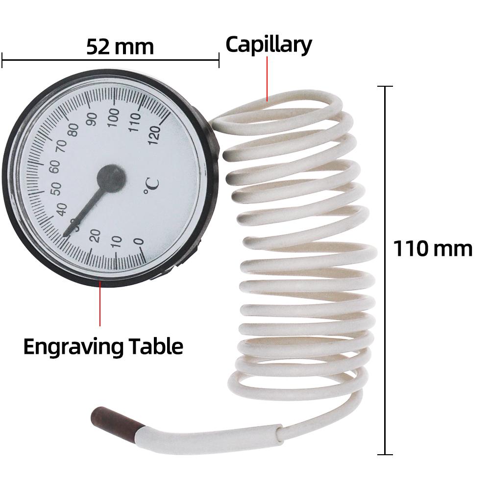 

Датчик температуры жидкости с циферблатом и зондом 0℃-120℃, бытовой термометр для воды, не требующий батареек, приборы для измерения температуры