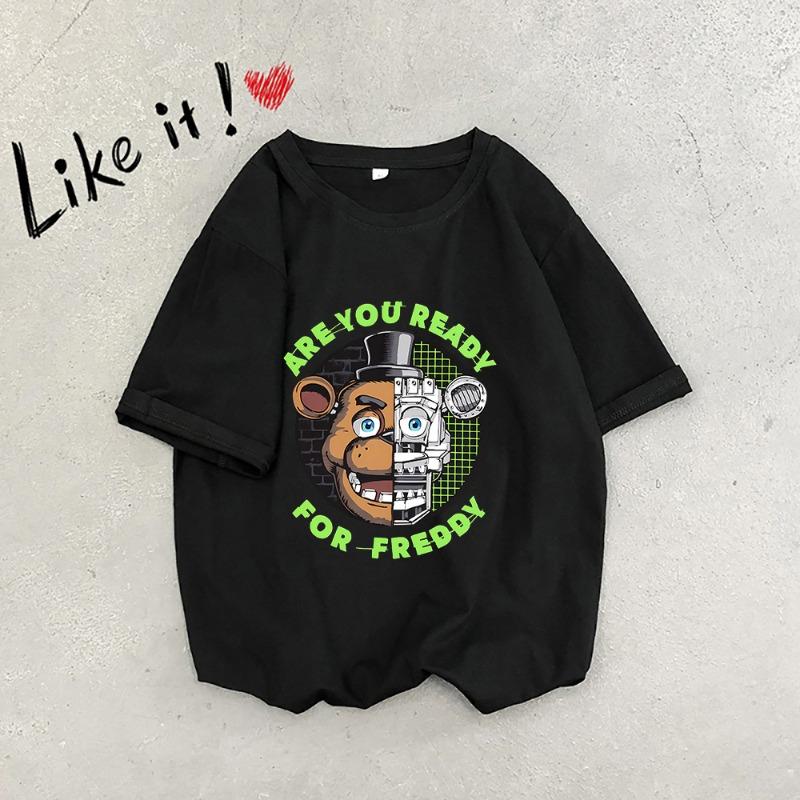 Five Nights At Freddys T-shirts Game FNAF Women Men Short Sleeves Casual Tops Anime Clothing Summer Oversize Clothes Adult Tees