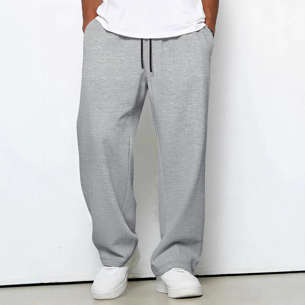 Four Seasons Solid Color Rope Waist Casual Sports Pants