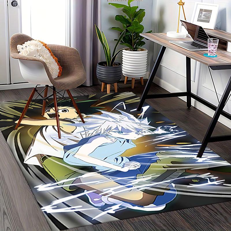 1pc Hunter x Hunter Killua and Gon Anime Chair Mat - Office Desk Pad with Cartoon Design, Non-Slip Rug for Home Decor, Suitable for All Seasons.U066