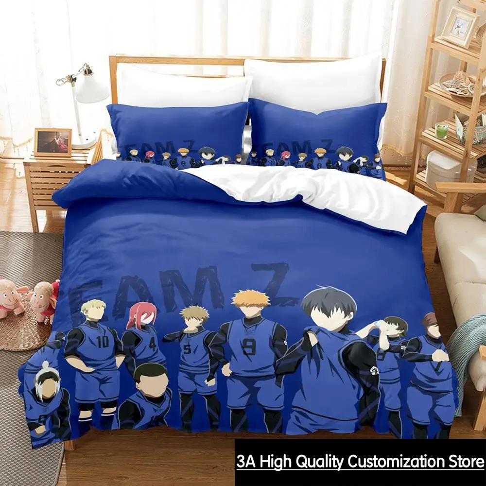 2023 New Blue Lock Bedding Set Cartoon Anime three-piece set Adult Boys Bedroom Duvetcover Sets 3D Kawaii colcha de verano cama