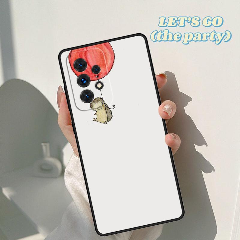 Hedgehog and Balloon Phone Case For Samsung Galaxy A42 A31 A40 A51 A71 A32 A80 A91 A52 A72 A73 A20e A21S A50 A70 A11 A12 Cover