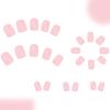 24Pcs Square Press on Nail Glossy Design French Fake Nail Acrylic False Nail,Artificial Nail Glues on Nail for Womens