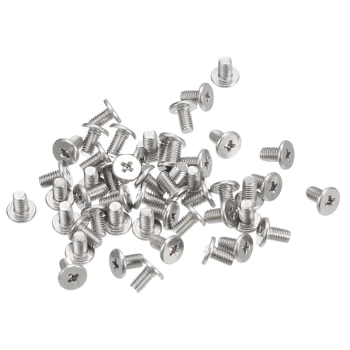 uxcell Flat Round Head Screws, 304 Stainless Steel, Phillips Drive Machine Screws, Hardware Fasteners for Furniture Connections, M3-0.5 x 5mm, 50 Piec