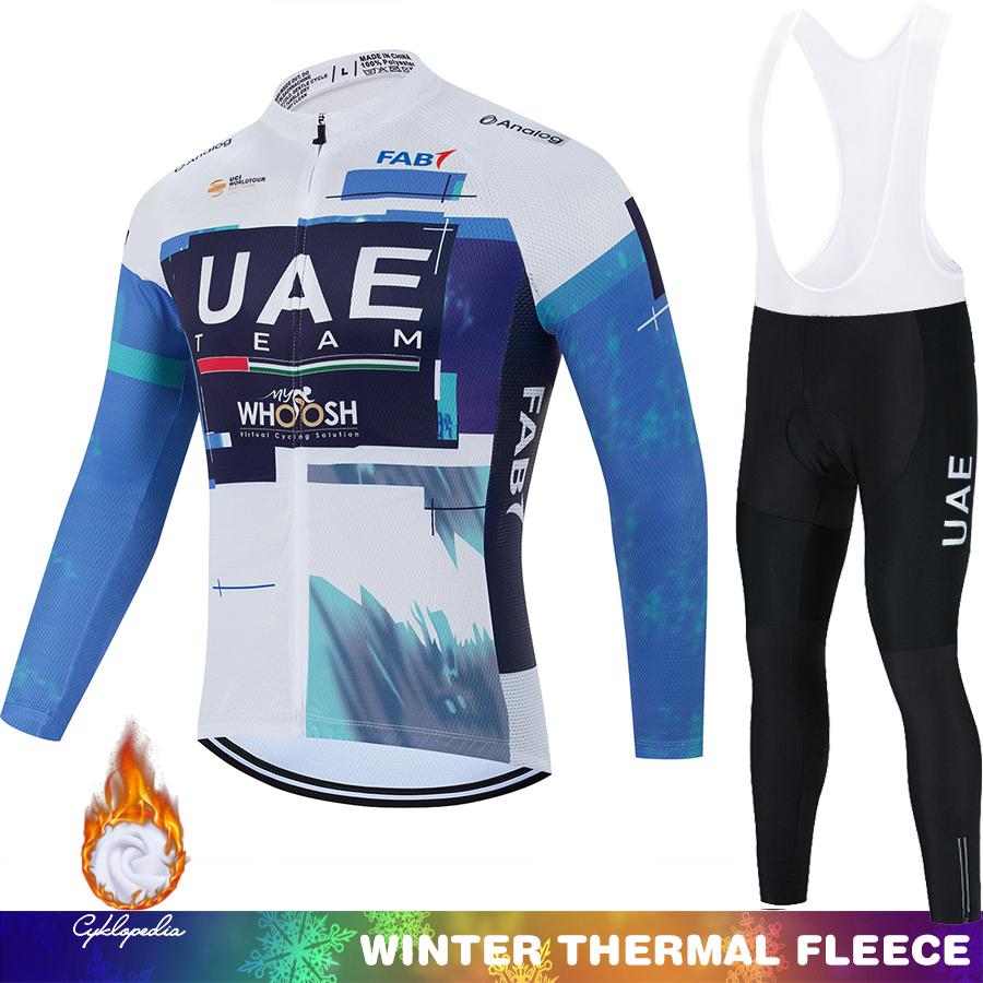Vīriešu velobraukšanas krekls UAE Termāls vilnas