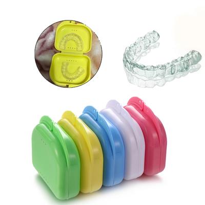 Durable And Safe 10Pcs Denture Box Tray Case Dental Orthodontic Retainer Color Tray Storage Box Plastic Teeth Container False Teeth Protective