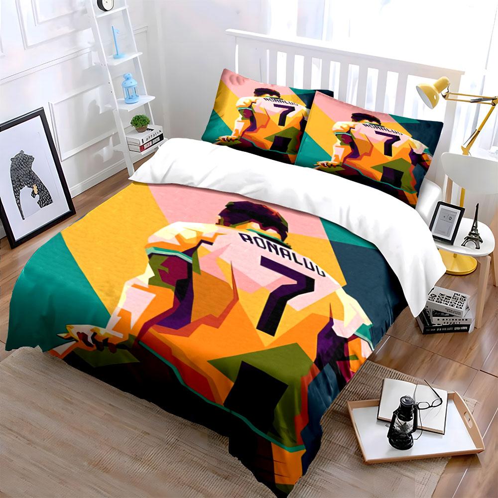 Abstract Ronaldo figure design. Bedding sets Duvet cover sets Duvet covers Pillowcases(1 * Duvet Cover 2 * Pillowcases without duvet insert)