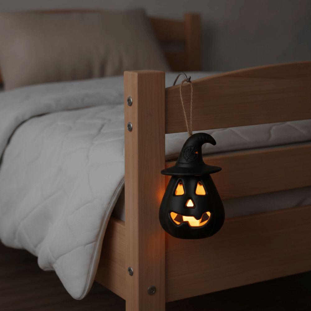 Pure Orange Halloween Pumpkin Lantern Cell Battery Operated Electronic Candle Lamp Kids Adults