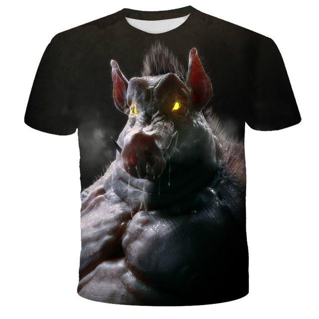 Men Fashion Short Sleeve 3d Print T Shirt Round Neck Summer Plus Size Tees