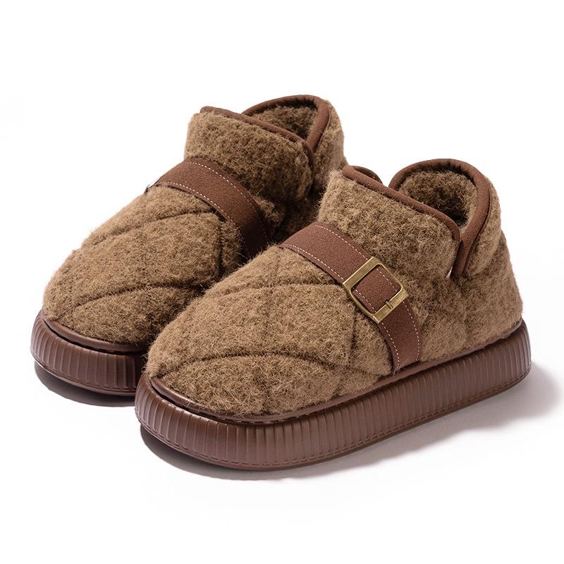 2025 New Cotton Slippers Winter Indoor Home Comfort Thick-soled Plush Warm Cotton Shoes Outer Wear