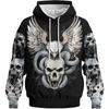 Autumn Winter Creative Skull 3D Digital Printed Men's Loose Fitting Pullover Hoodies Fashionable Long Sleeved Hoodies