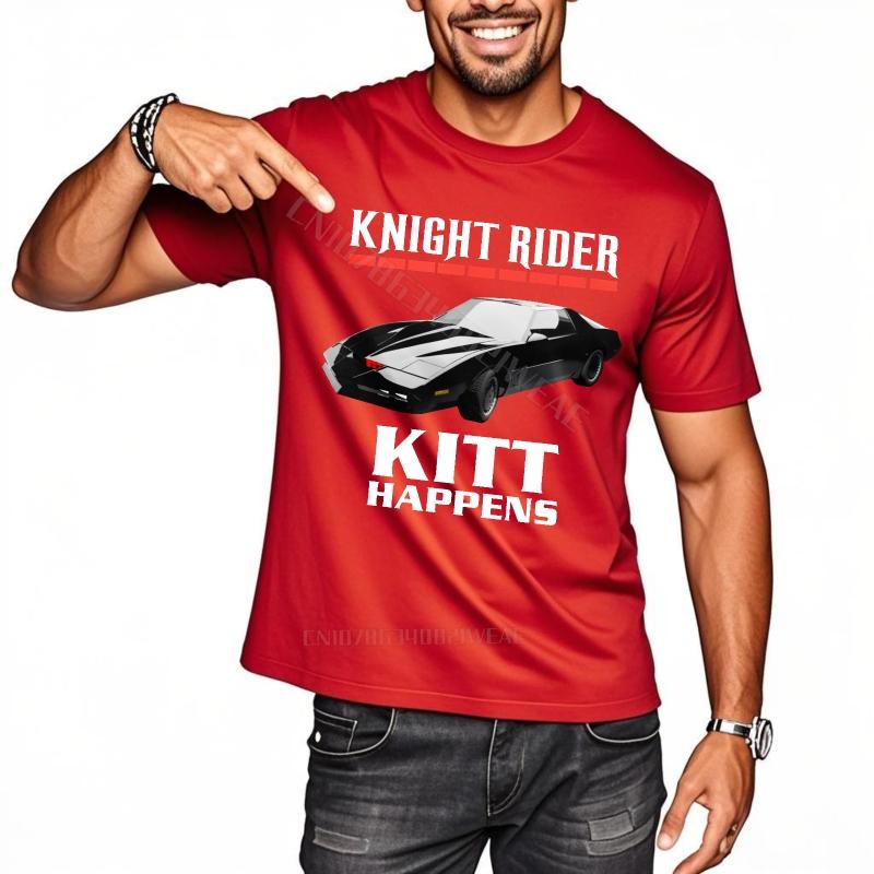

Mens tshirt Graphic New Teeshirts Knight Rider Kitt Happens ONeck Short Sleeve Shirt Fashion Short sleeve Oversized Tshirt S