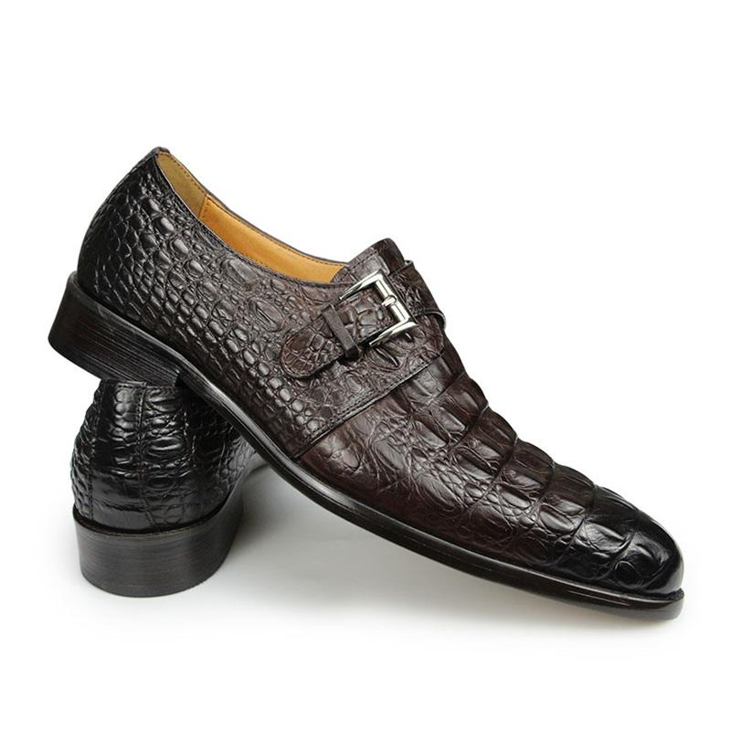 Fashion Hot Selling Loafer For Men Crocodile Printing Pointed Toe Formal Cacual Genuine Leather Office Dress Fashion Shoe  Drop Shipping