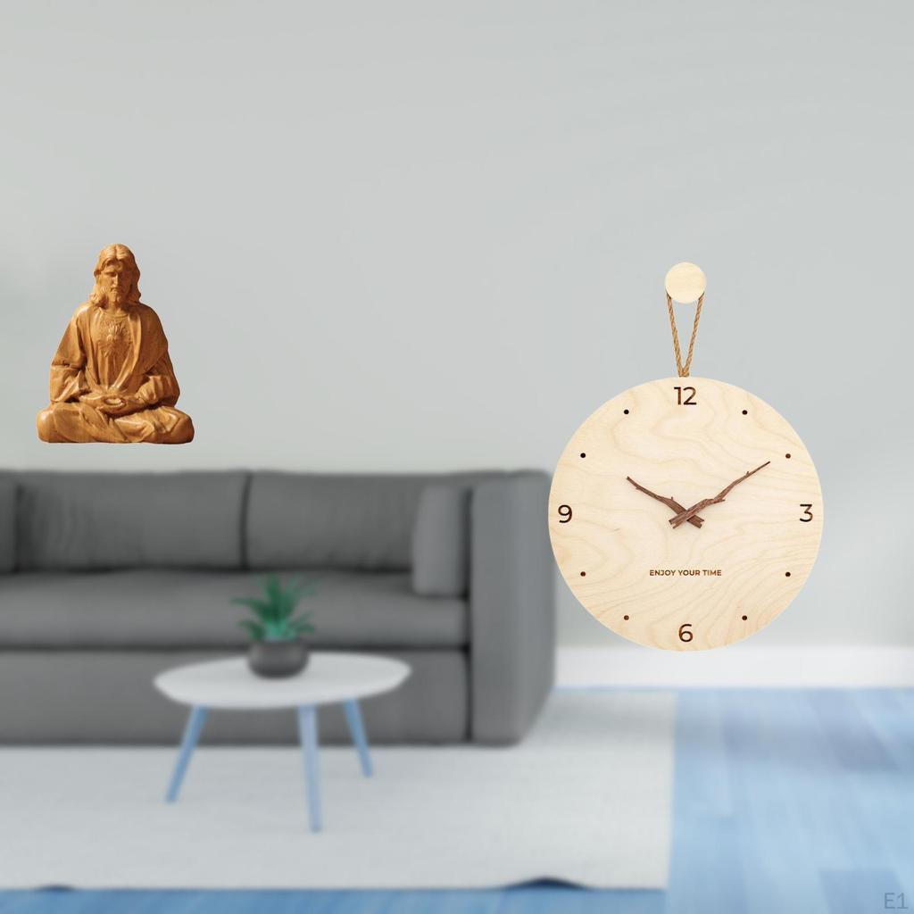 Sacred Heart Jesus Statue And Minimalist Nordic Wall Clock Decorative Collectible Ornament for