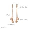 Trendige Lange Quasten Ohrhänger für Damen Mode Roségold Farbe Natürlicher Zirkon Feiner Alltags Schmuck Kristall Geschenk