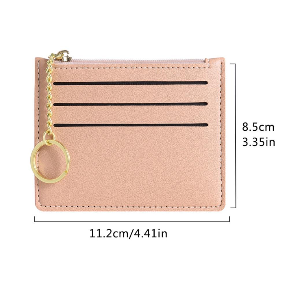 Thin Leather Coin Purse Solid Color Leather Short Wallets Vintage ID Credit Card Holder Daily