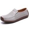 Spring and Autumn Single Shoes Women's Flat-bottomed Flat-heeled Cowhide Hollow Snail Shoes Large Size Women's Shoes Casual Mother Shoes