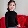 Girls Semi Turtleneck Fleece Lined Knit Sweater Ruffle Trim Thick Warm Pullover Top