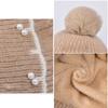 Winter Fur Ball Pearl Pullover Cap Women Outdoor Coldproof Hat Velvet Warm Ear Protection Knitted Wool Cap