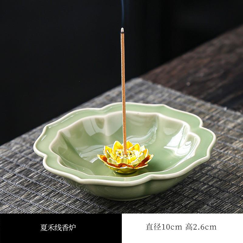 Four Seasons Flower Plate Incense Holder Handmade Mist Smoking Steamers Incense Burners Meditation Censer Buddhism Craft Gift