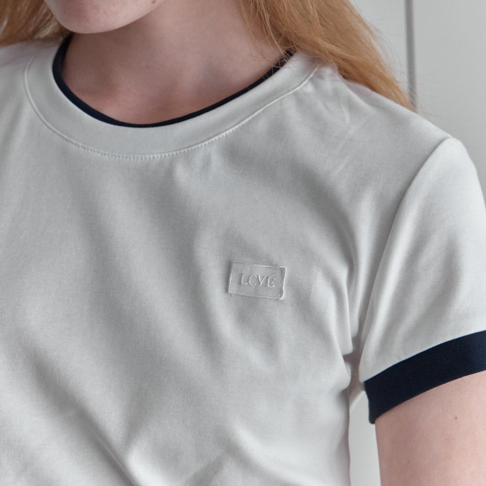 Elssibeui Lcve Label Ringer T-Shirts_White