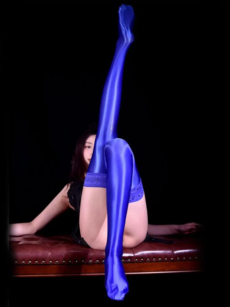 High Elastic Satin Shiny 8 Stocking Women'S Shaper Leg Vintage Tights Sexy Lace Lingerie Overknee Stocking Woman Clothing Sock