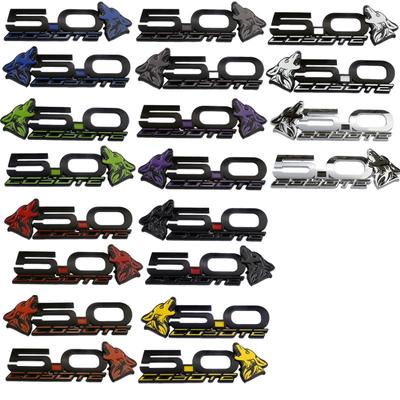 1 Paar Neue 3D Metall 5.0 Coyote Mach Logo Abzeichen Emblem Aufkleber für Mustang Dark Horse Shelby GT GT350 GT500 Zubehör